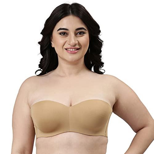 enamor f074 full figure strapless & multi-way bra – padded, wired & medium coverage