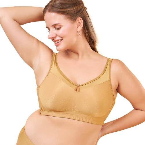 enamor fb12 full support smooth super lift bra - non-padded, wirefree & full coverage buff