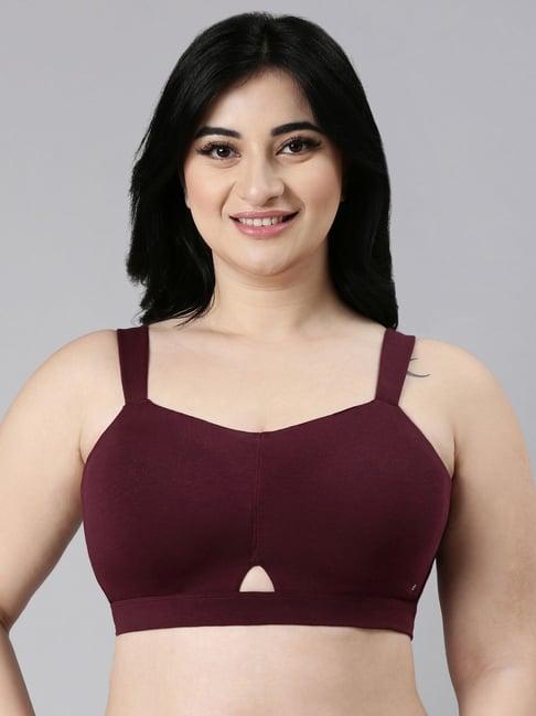 enamor grape wine cotton minimizer bra