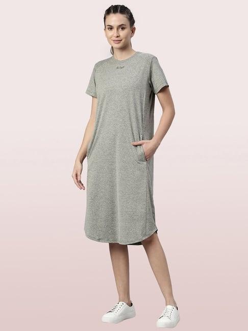 enamor grey midi tunic dress