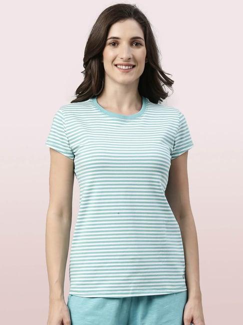 enamor light blue striped t-shirt