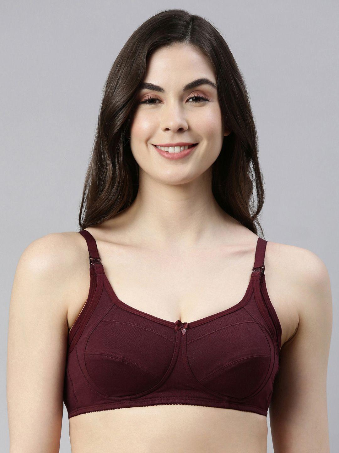 enamor maroon maternity bra lightly padded