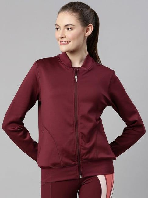 enamor maroon regular fit jacket