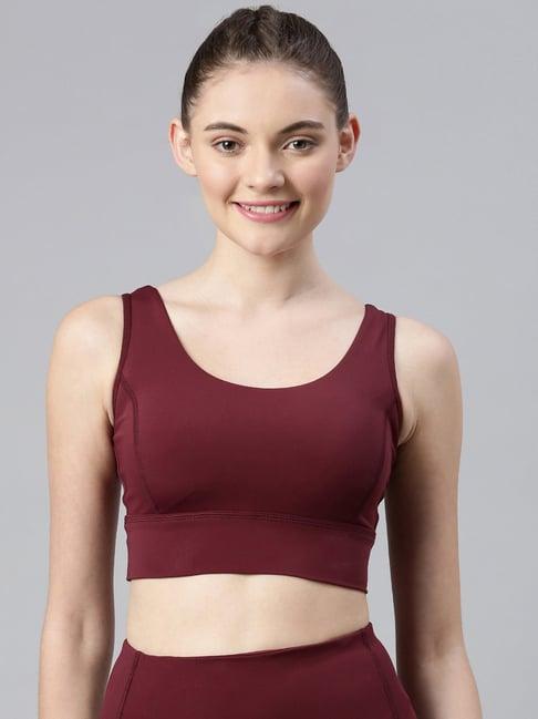 enamor maroon sports bra