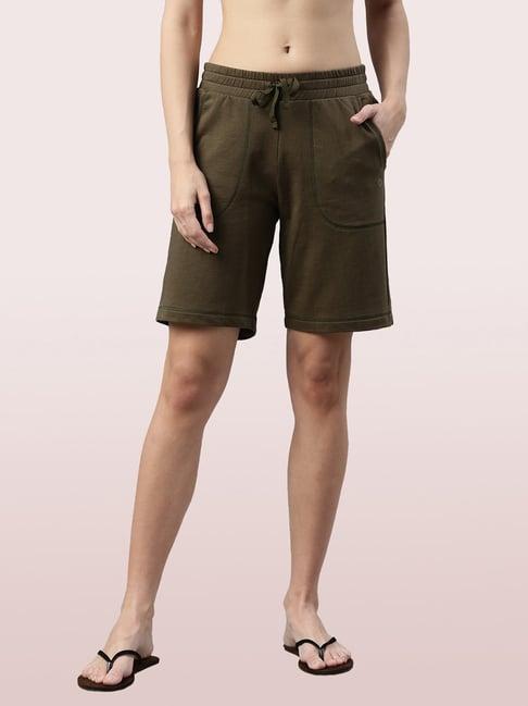 enamor olive shorts