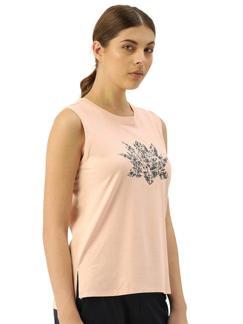 enamor pink pearl printed tank top