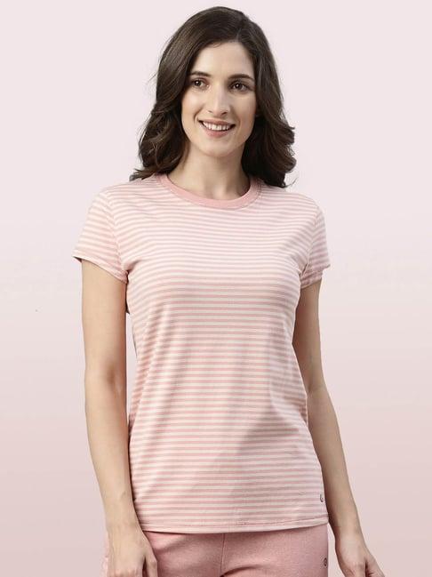 enamor pink striped t-shirt