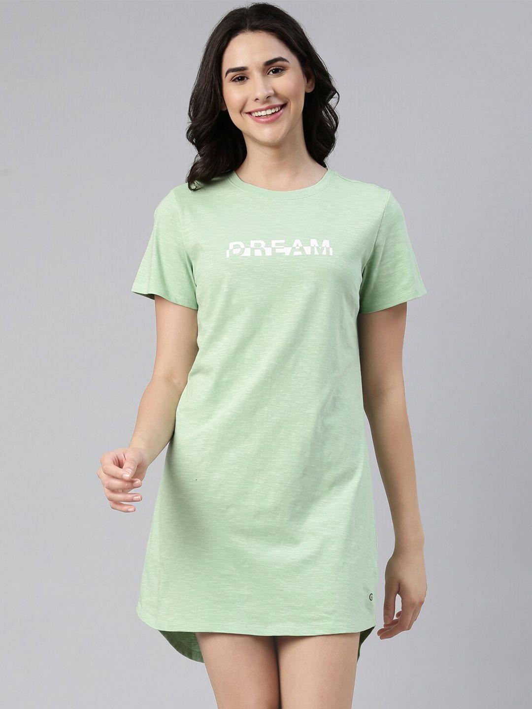 enamor printed pure cotton t-shirt nightdress