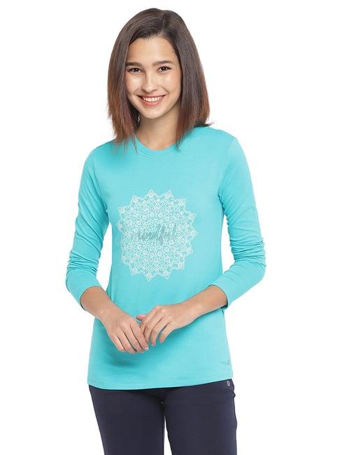 enamor sea aqua graphic print t-shirt