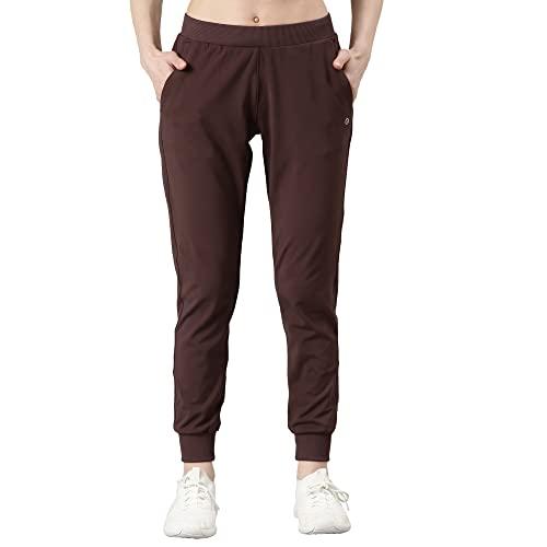 enamor women's relaxed casual pants (e076_dark chocolate