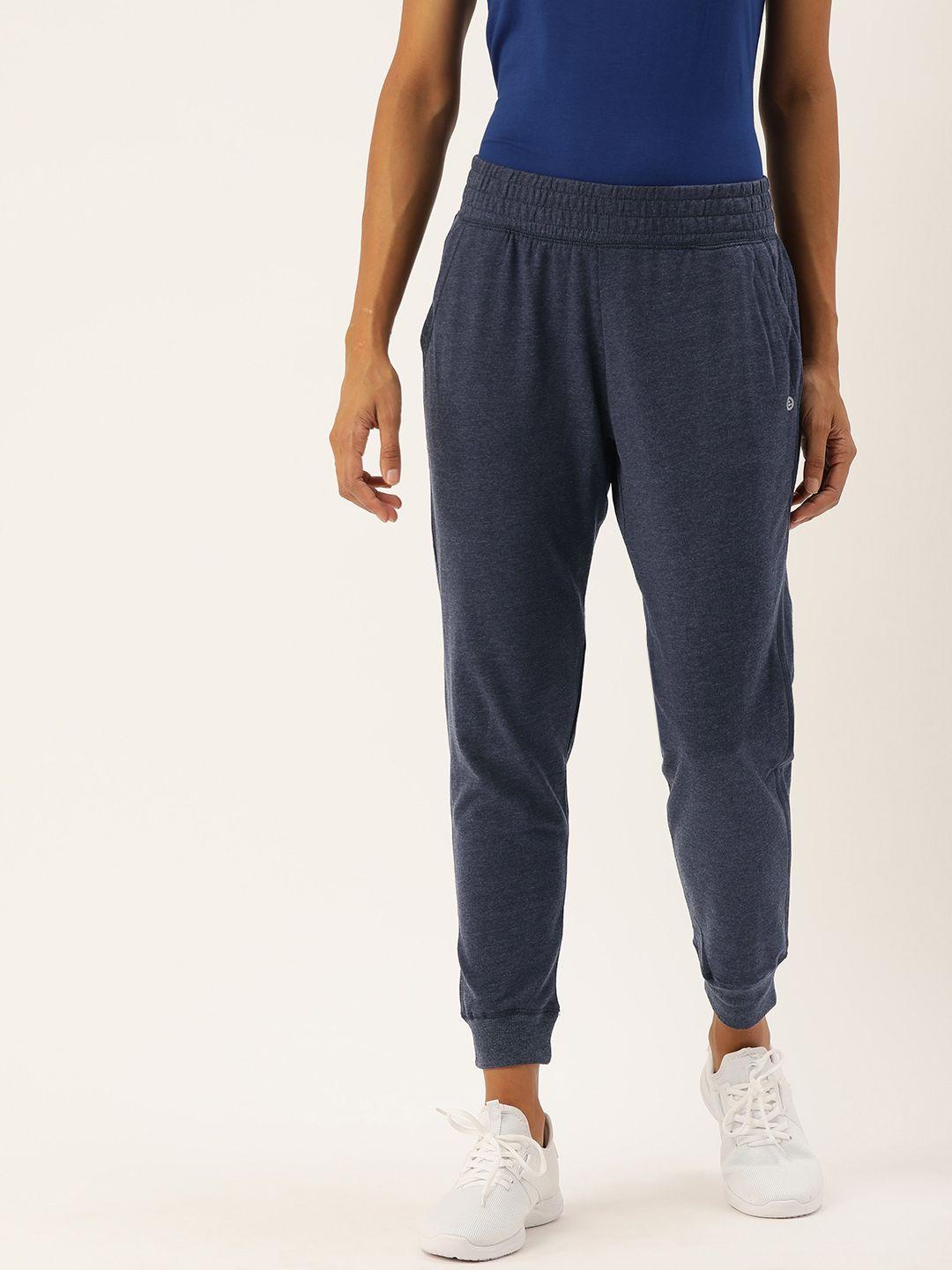 enamor women navy blue relaxed fit comfy lounge joggers