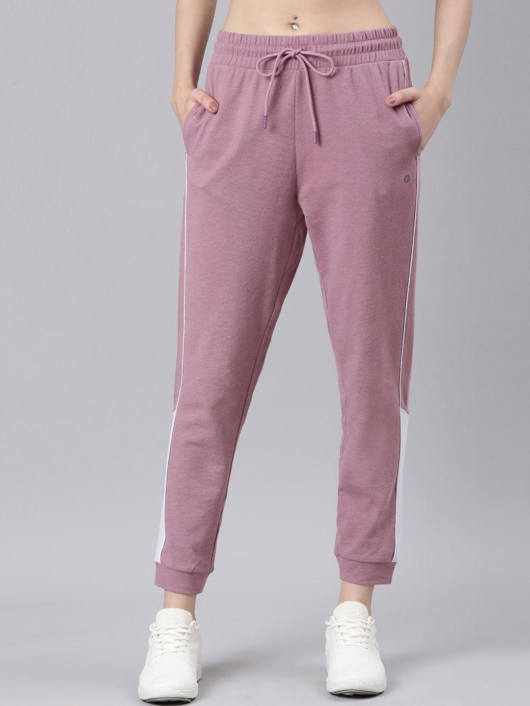 enamor women piping details relaxed-fit joggers