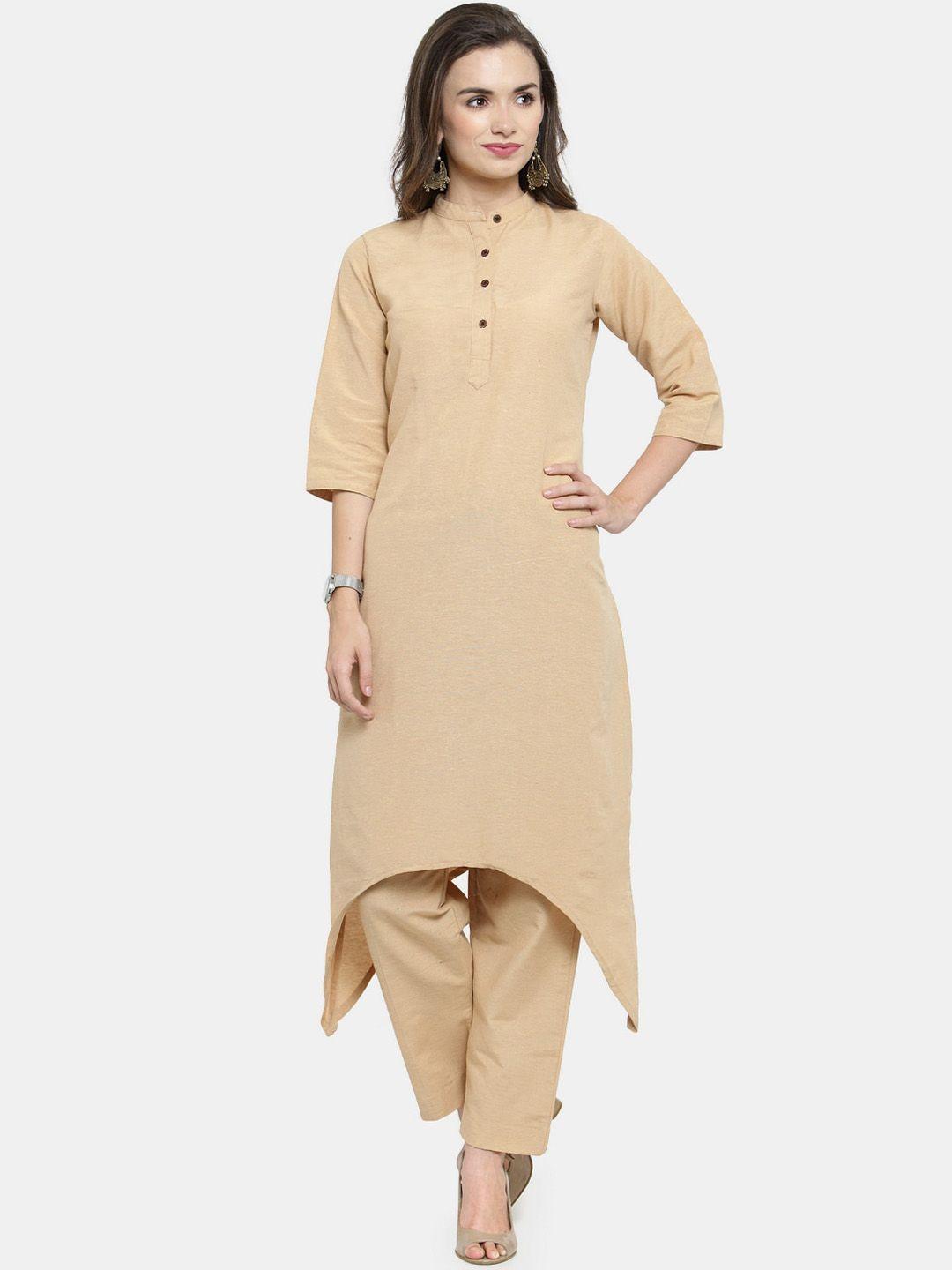 enchanted drapes pure cotton straight kurta with trousers