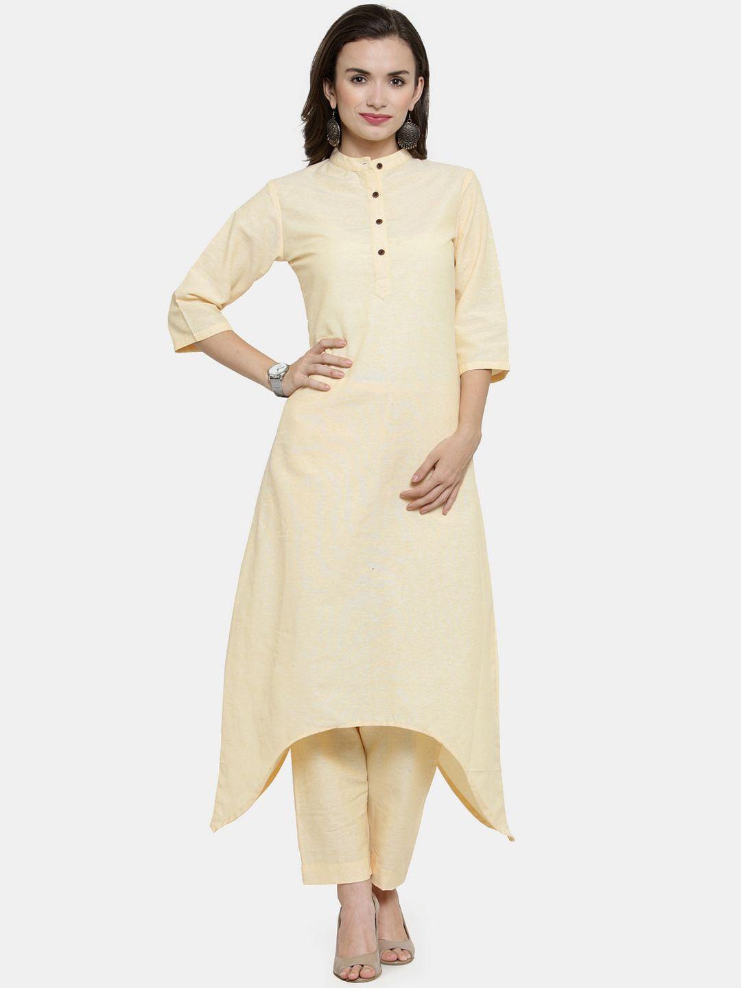 enchanted drapes pure cotton straight kurta with trousers
