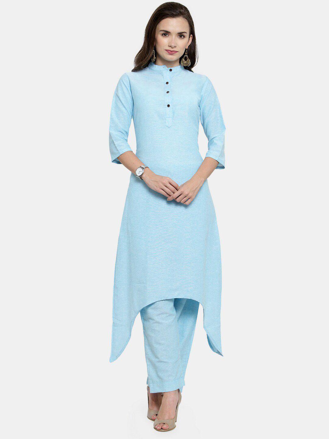 enchanted drapes pure cotton straight kurta with trousers