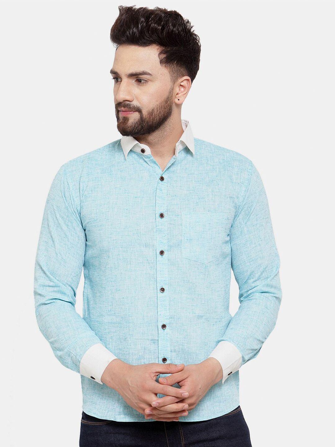 enchanted drapes slim fit spread collar pure cotton casual shirt