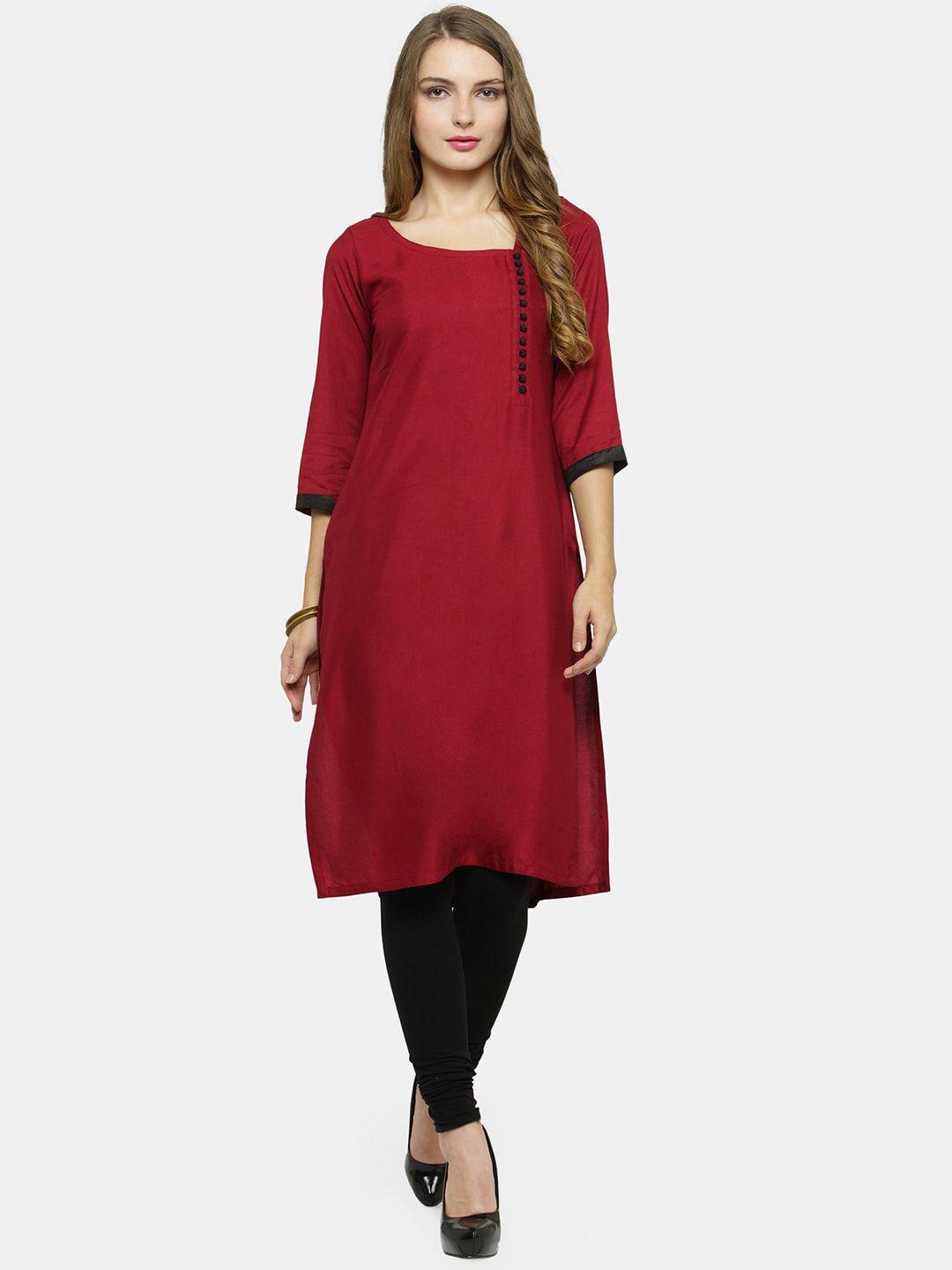 enchanted drapes women asymmetric neck straight kurta