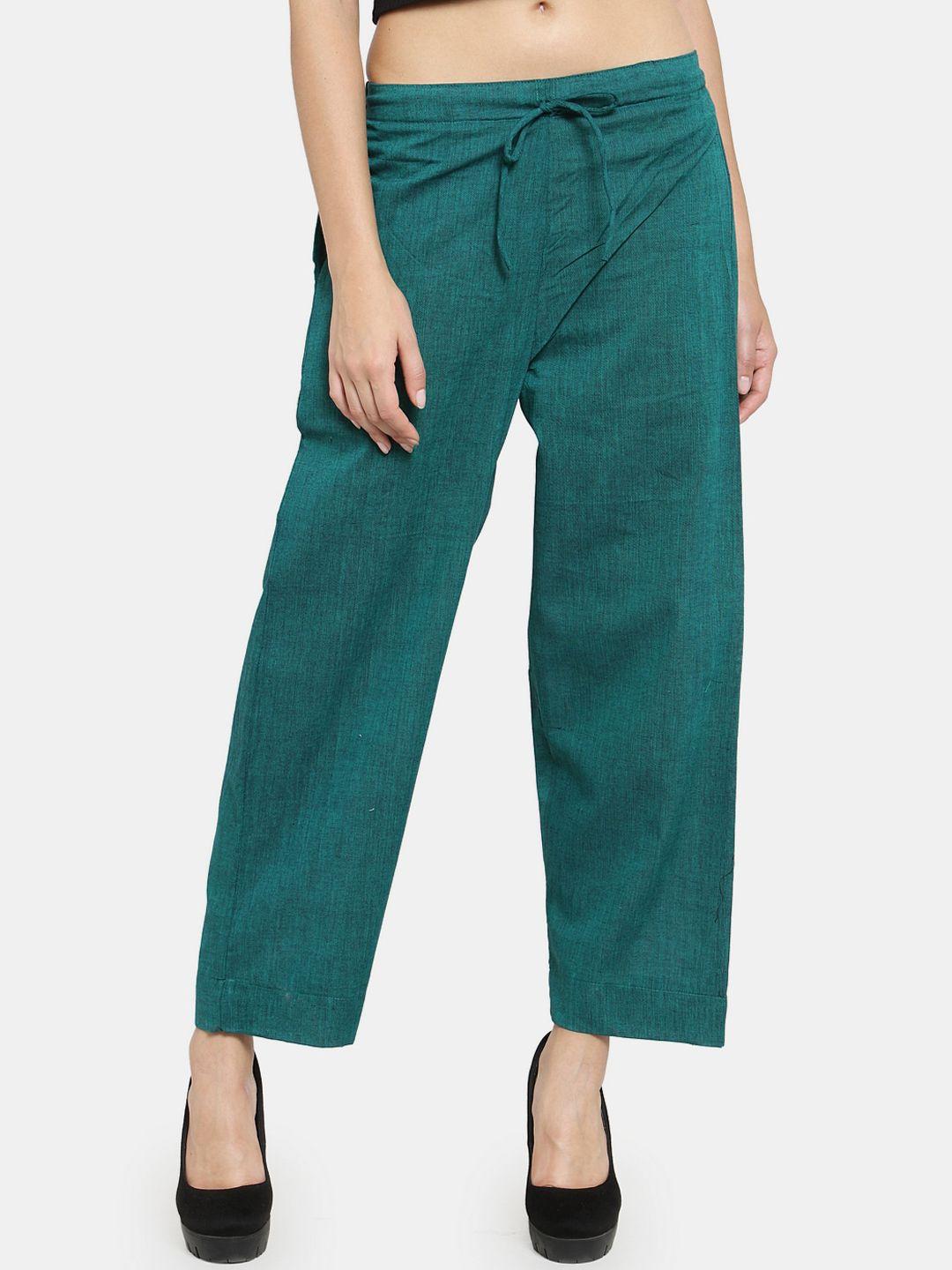 enchanted drapes women green trousers