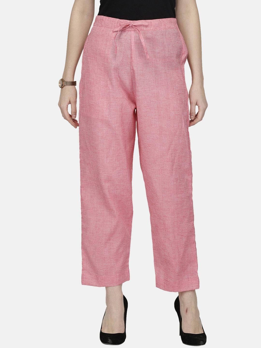 enchanted drapes women pink tapered fit cotton culottes