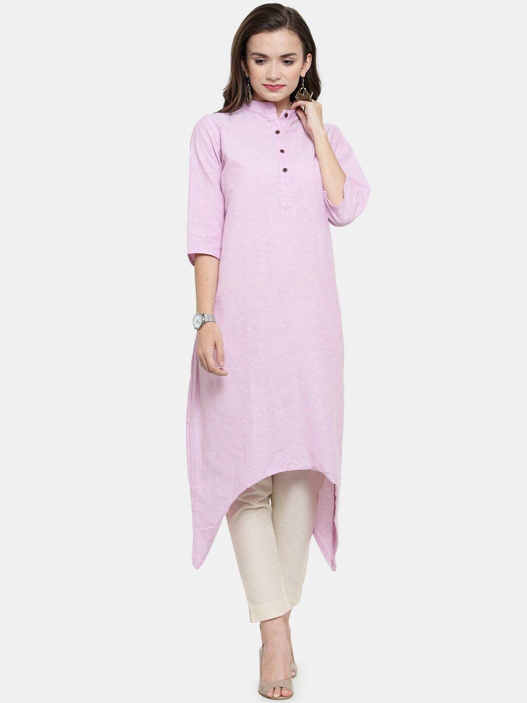 enchanted drapes women purple thread work kurta