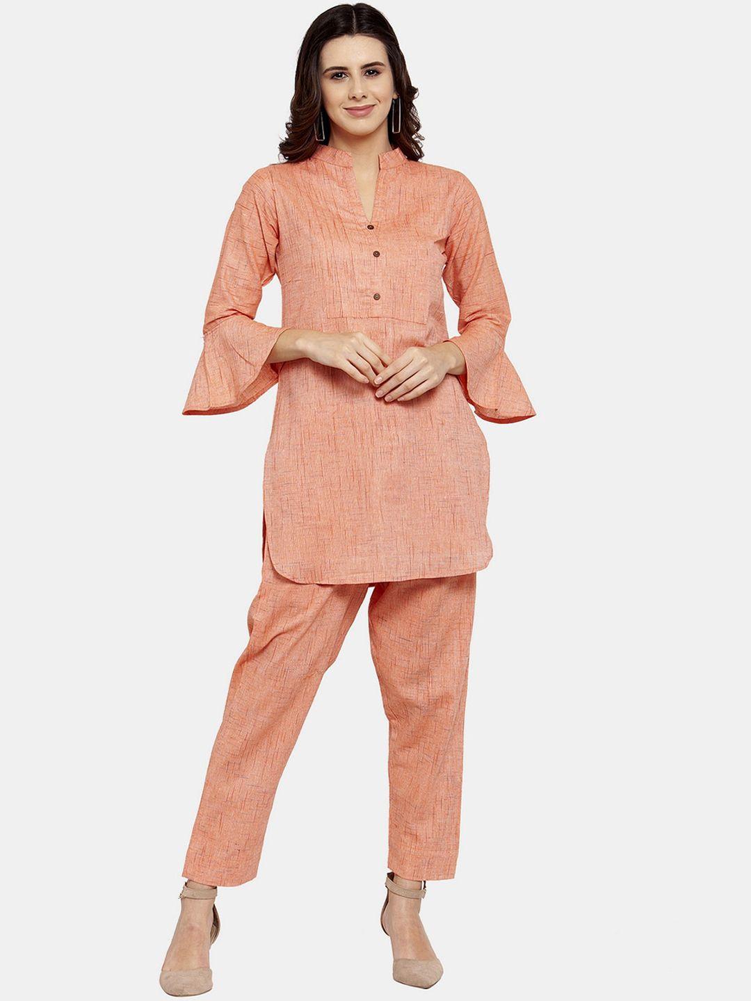 enchanted drapes women woven design pure cotton kurti with trousers