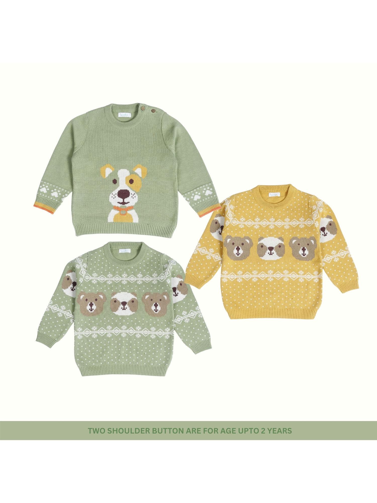enchanting bear cheerful dog 3 sweaters (set of 3)
