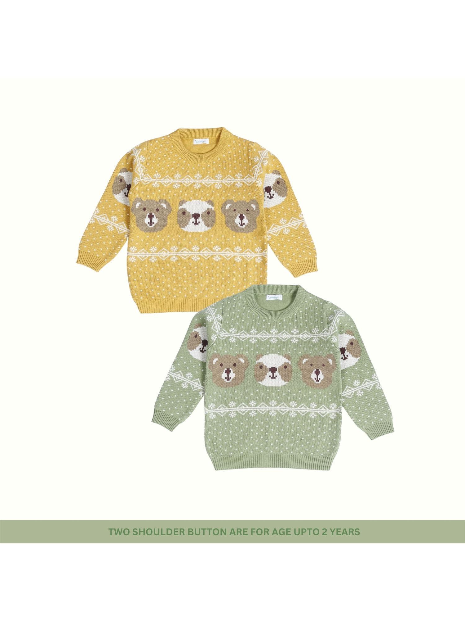 enchanting bear jacquard 2 sweaters (set of 2)