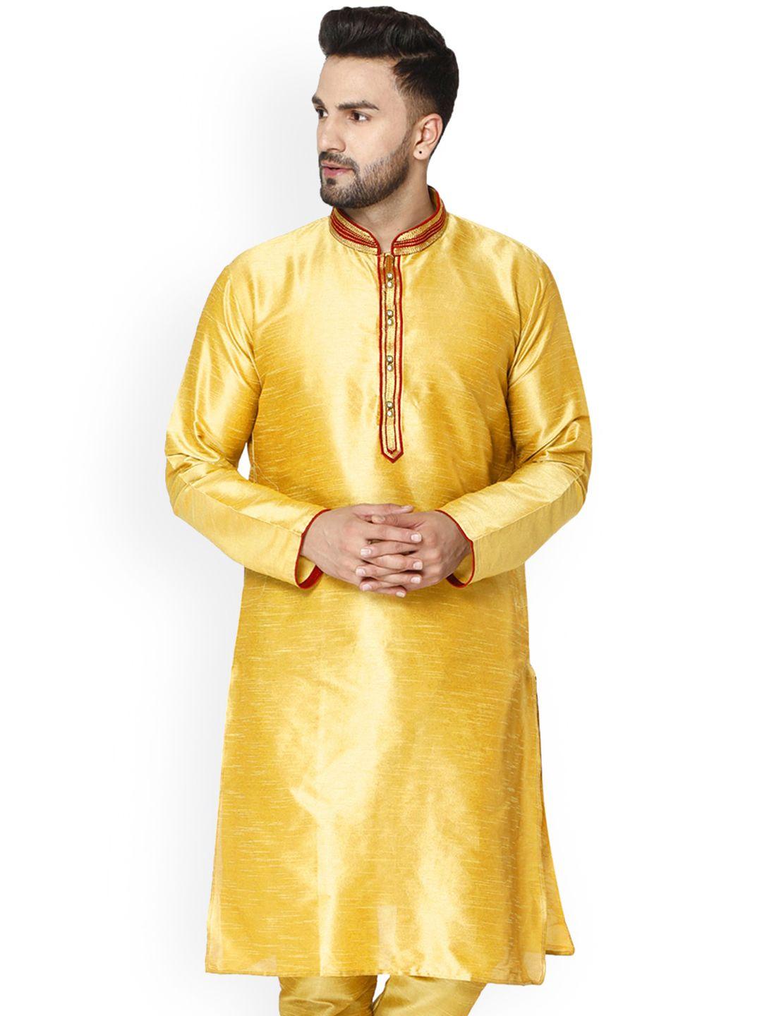 enciger ethnic motifs embroidered mandarin collar thread work straight kurta