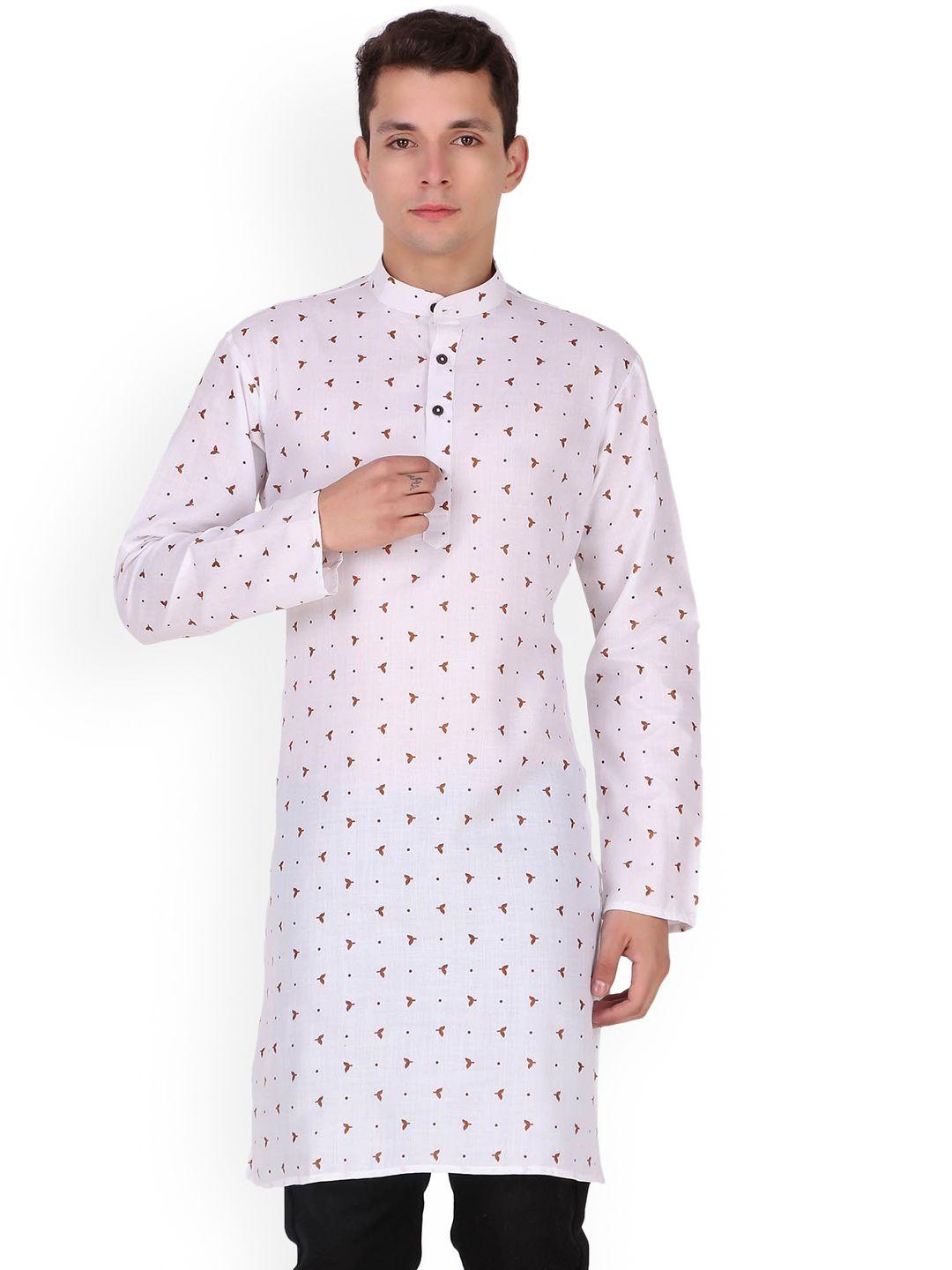 enciger ethnic motifs printed straight cotton kurta