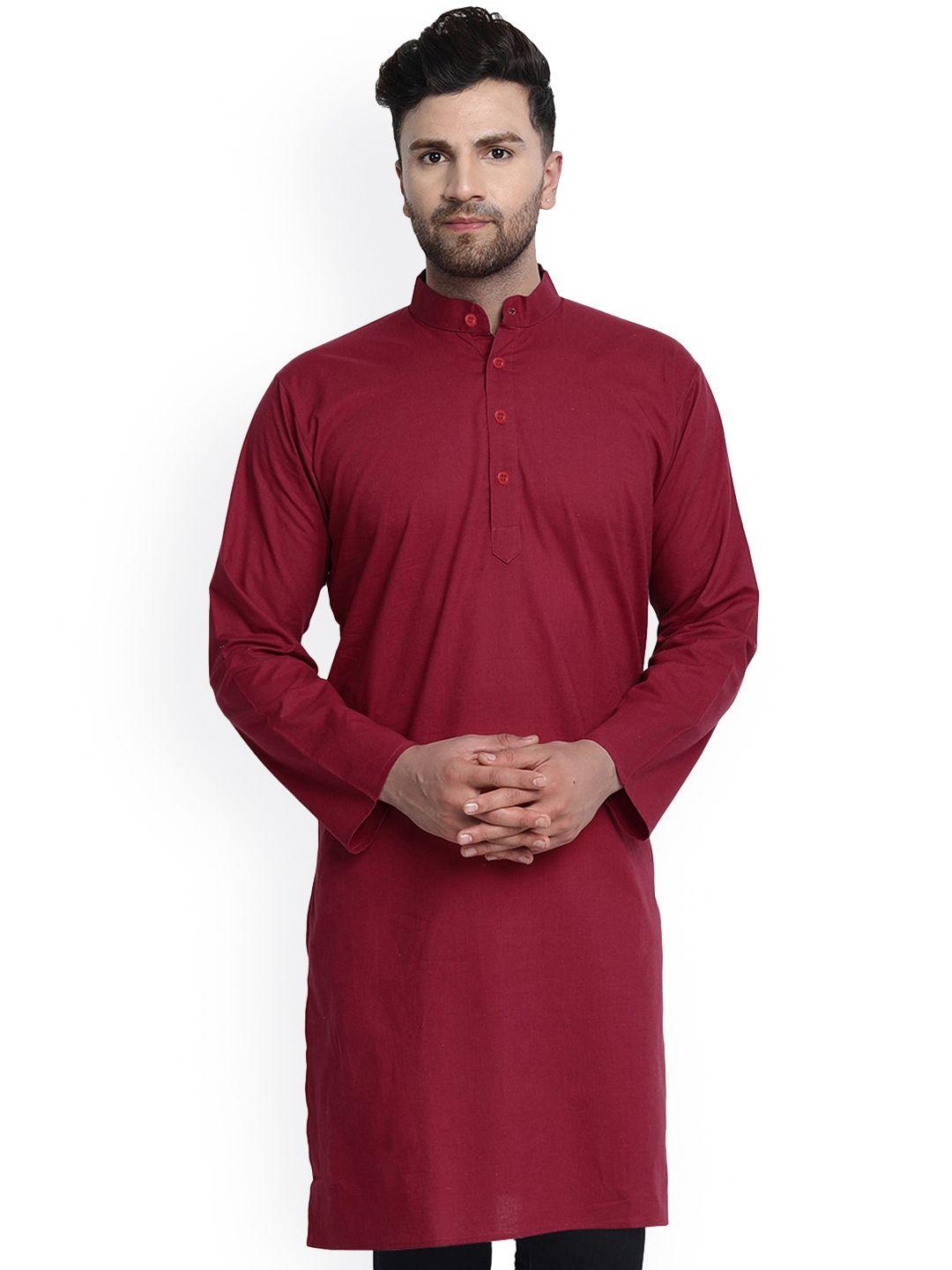 enciger men red thread work handloom kurta