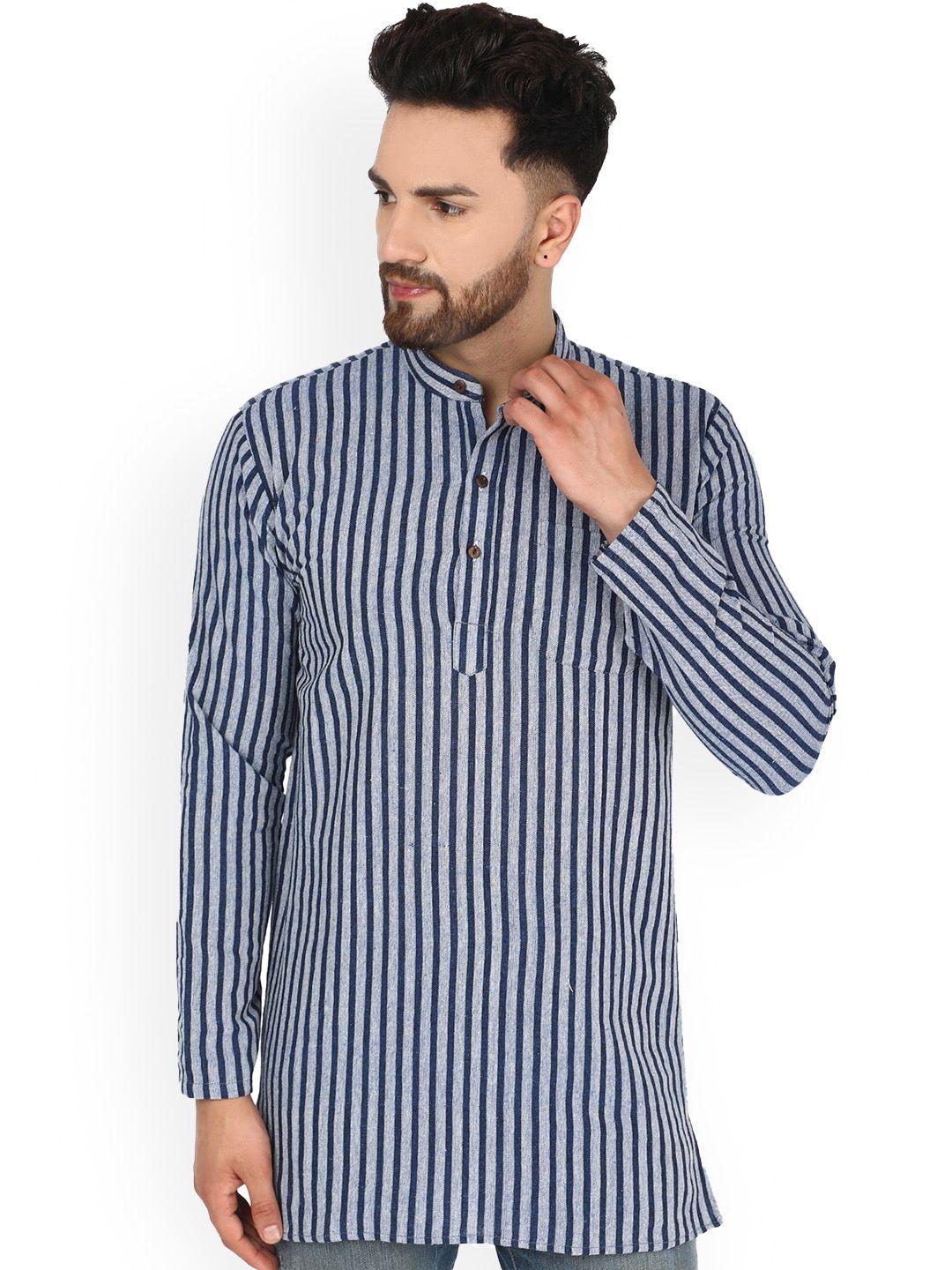 enciger striped cotton straight kurta