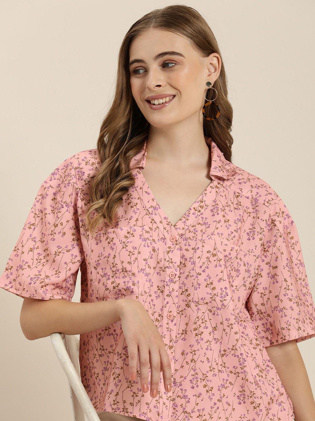 encore by invictus floral printed casual shirt