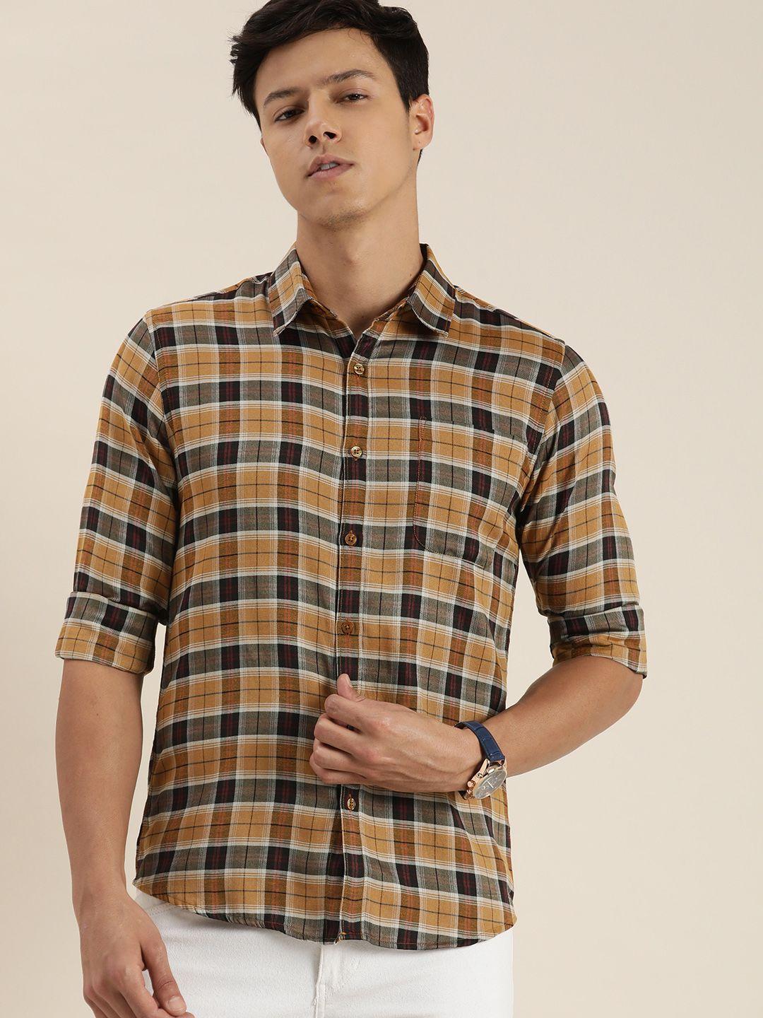 encore by invictus men checked casual shirt