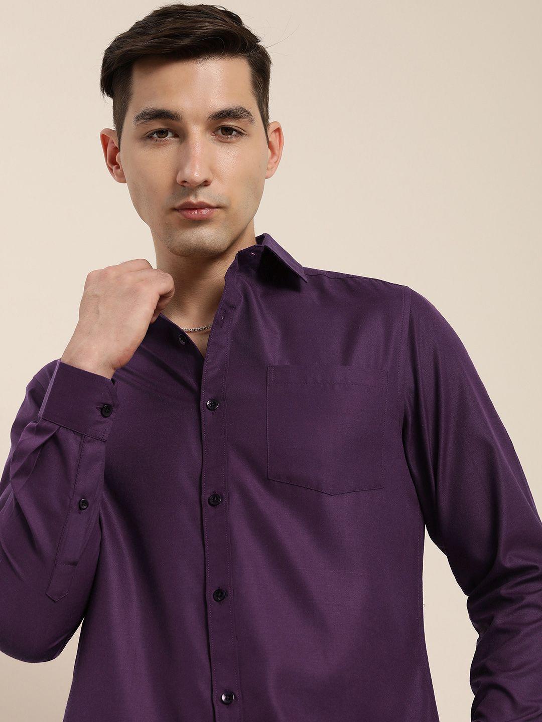 encore by invictus men violet casual shirt