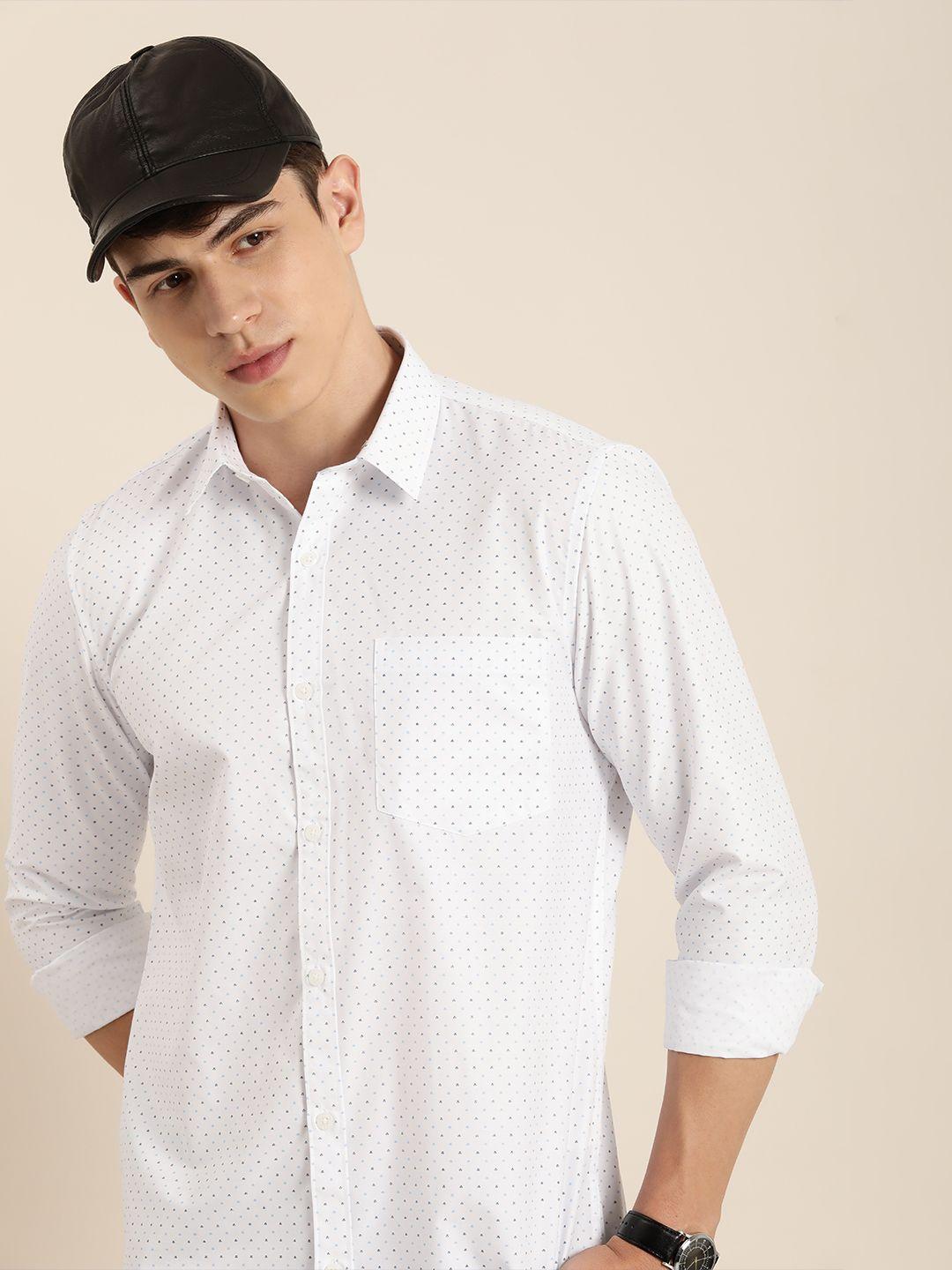 encore by invictus micro-ditsy printed casual shirt