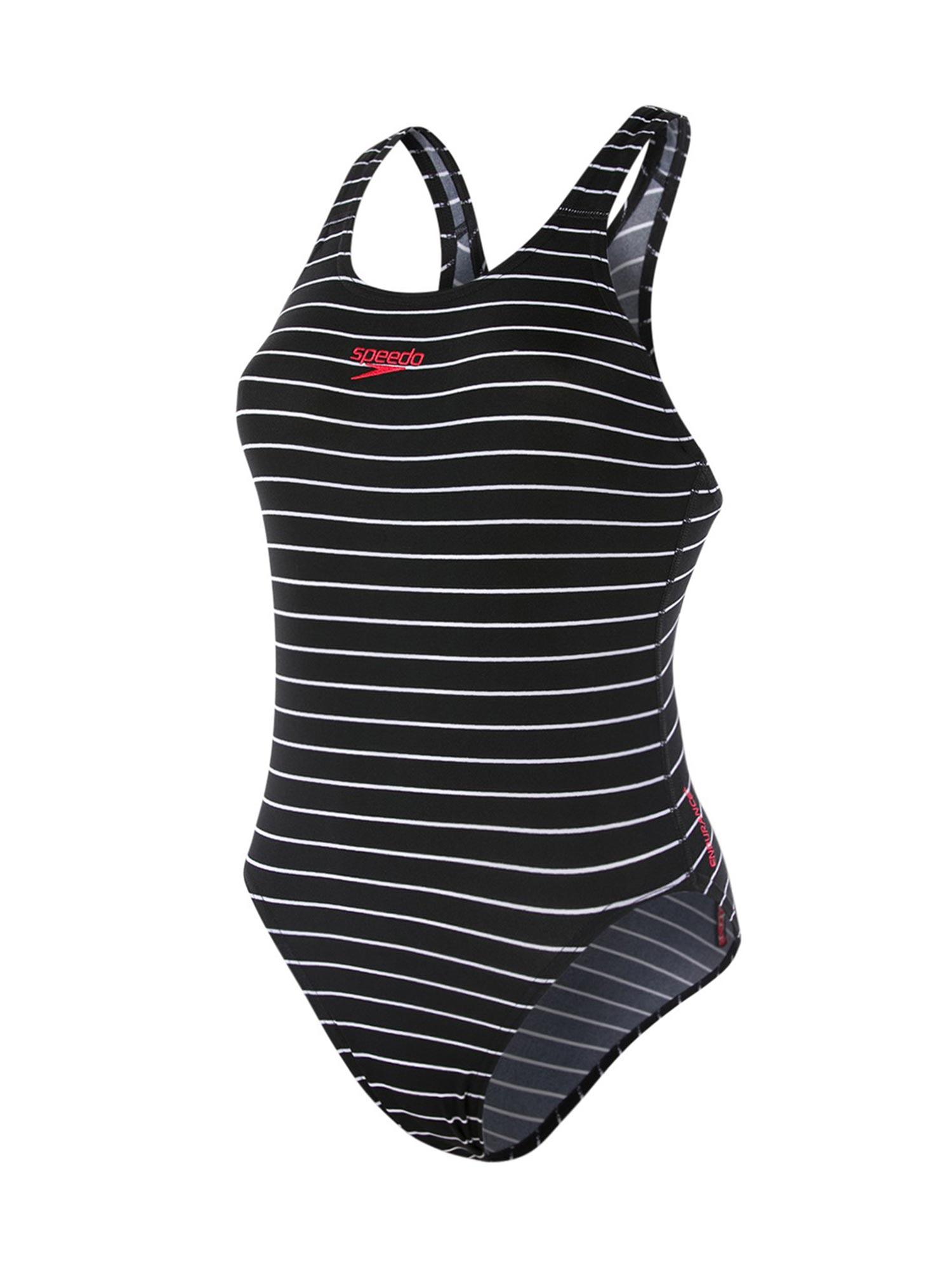 endurance printed medalist swimsuit - black