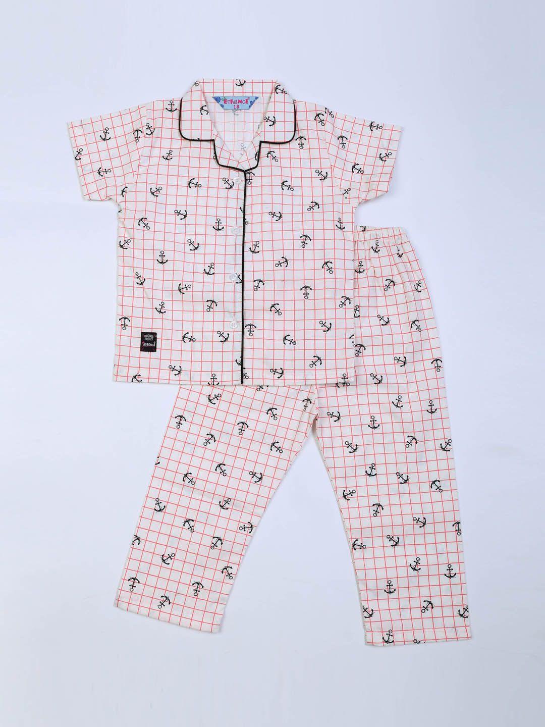 enfance kids conversational printed pure cotton night suit