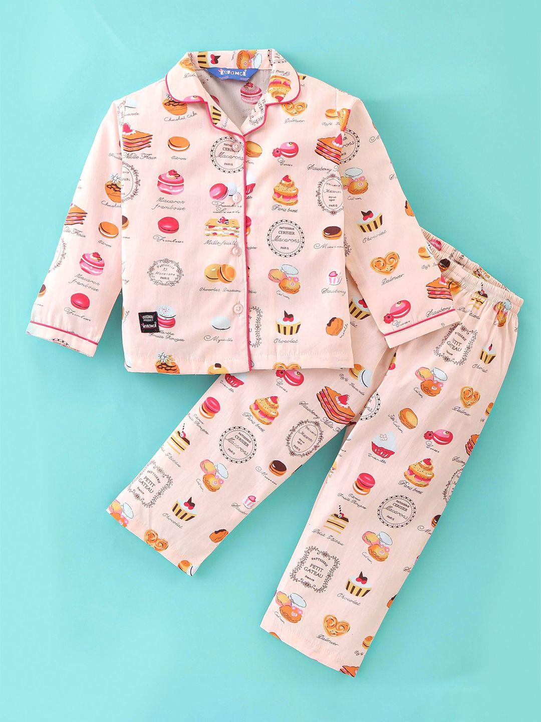 enfance unisex kids peach-coloured night suit