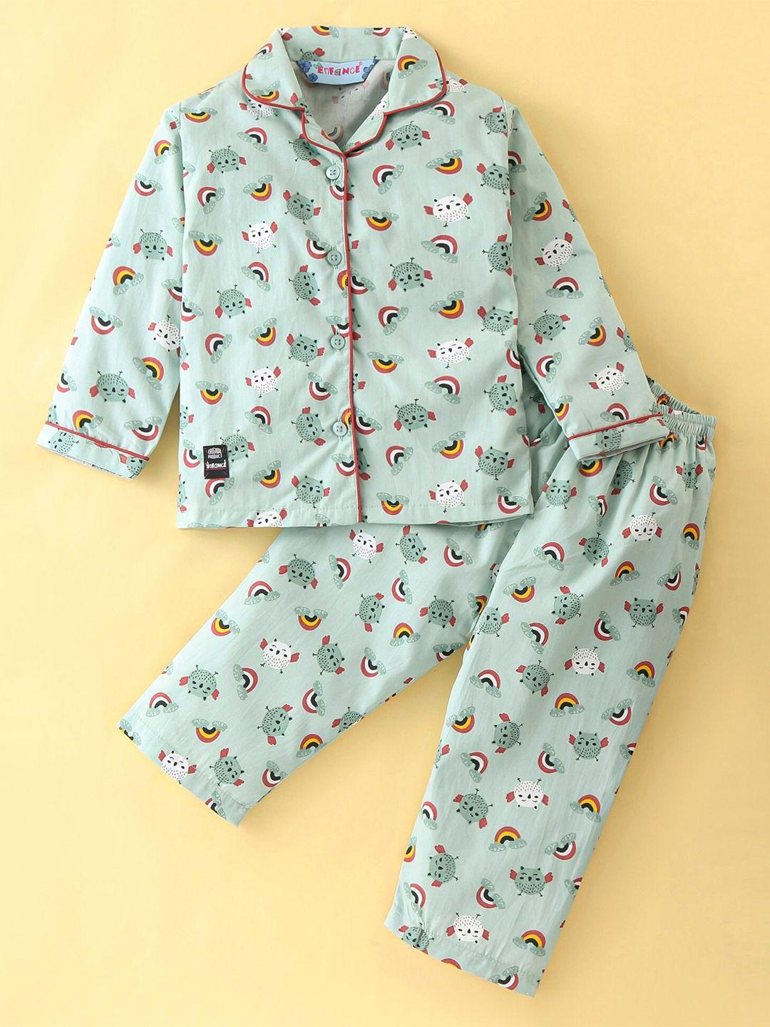 enfance unisex kids sea green night suit