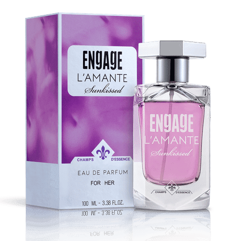 engage l'amante sunkissed edp perfume for women 100ml, floral, premium long lasting fragrance, perfect gift for women, skin friendly, everyday fragrance