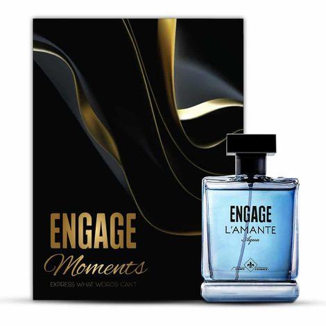 engage l'amante moments aqua perfume gift box for men, perfect for gifting, long lasting and premium, 100 ml