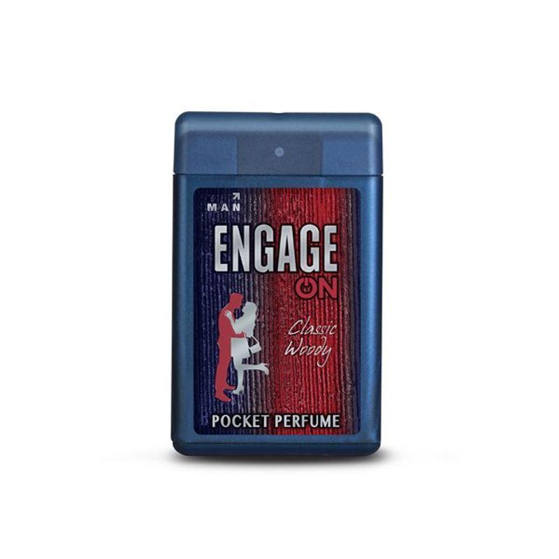 engage on classic woody pocket perfume for men