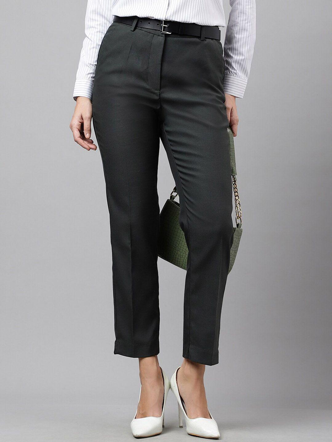 english navy women slim fit high-rise wrinkle free elastane stretchable formal trousers