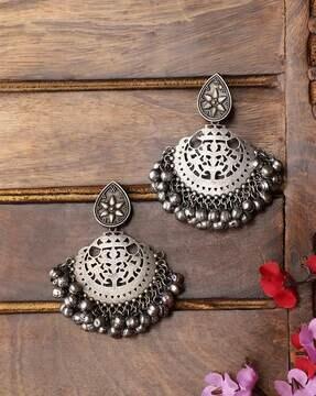 engraved jhunka earrings