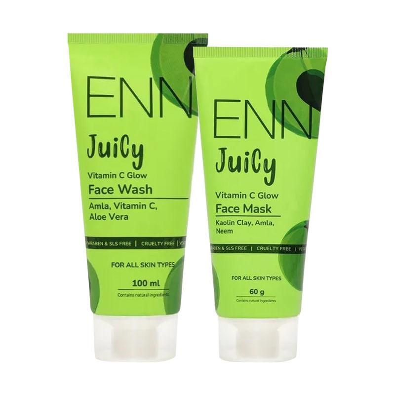 enn juicy vitamin c glow face wash & face mask kit