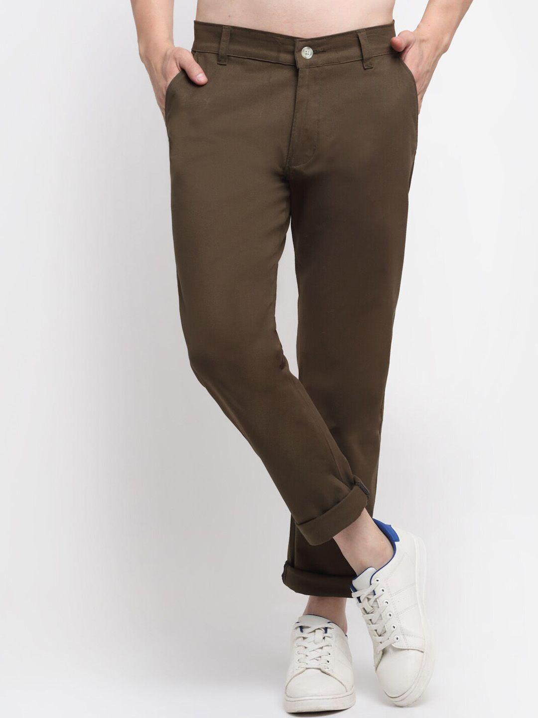 ennoble men smart slim fit easy wash chinos trousers