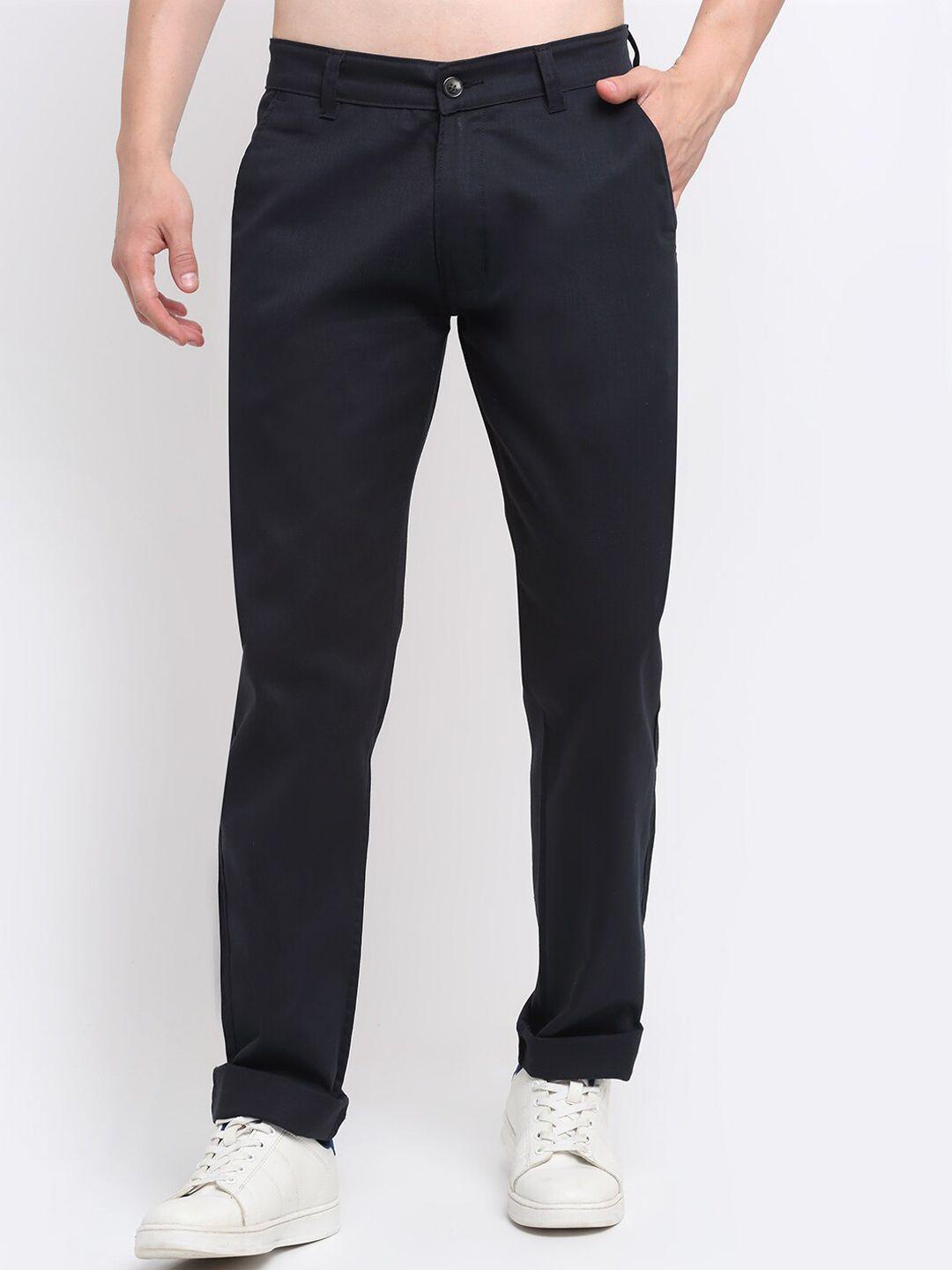 ennoble men smart slim fit easy wash trousers