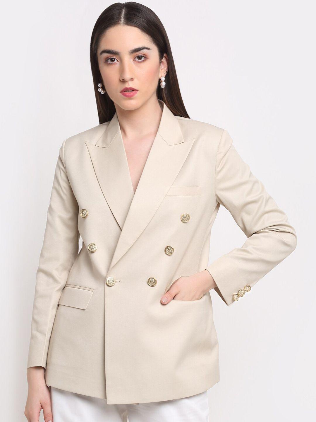 ennoble women peaked lapel comfort-fit double-breasted blazer