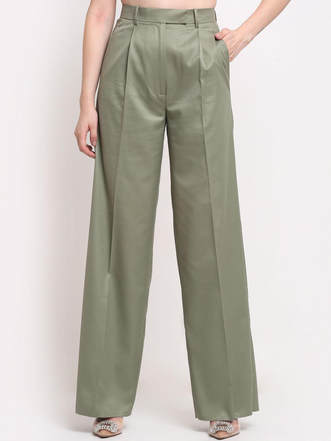 ennoble women smart high-rise easy wash pleated trousers