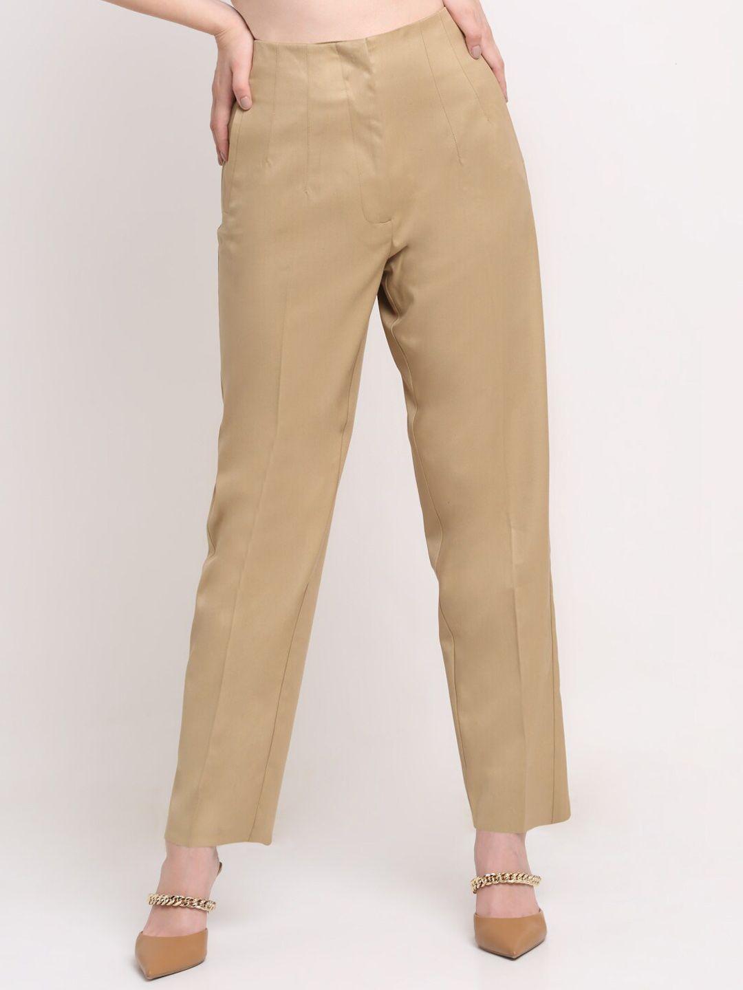 ennoble women smart high-rise easy wash trousers